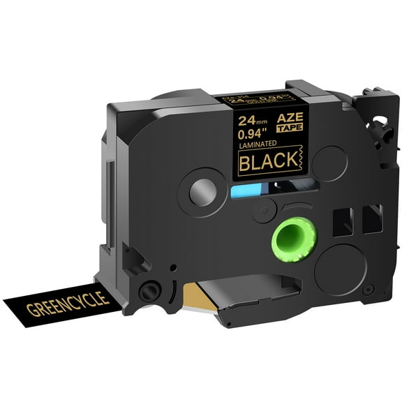 GREENCYCLE 1PK Compatible for Brother P-touch Gold on Black 24mm 8m TZ TZe TZe-354 TZ-354 TZ354 TZe354 Laminated Label Tape