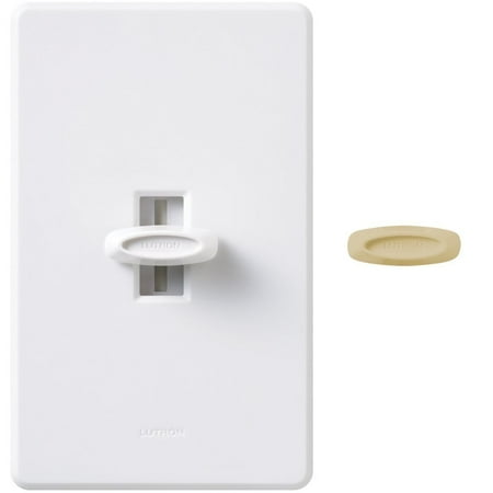- LUTRON ELECTRONICS INC Glyder 600-Watt Single-Pole Dimmer, White/Ivory Knobs GL-600H-DK