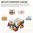 thumbnail image 6 of Yayeee Collapsible Cube Storage Bin with Lid Fabric Closet Decorative Basket with Handles, Abstract Wavy, 6 of 7