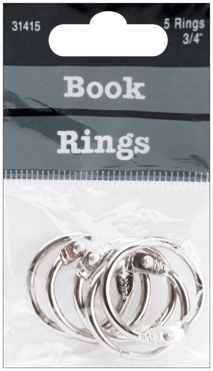 Book Rings .75" 5/PkgSilver