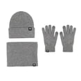 thumbnail image 2 of Opvise 1 Set Fashion Winter Hat Scarf Gloves Set Unsiex Thick Warm Elastic Anti-slip Neck Head Hands Protection Cozy Windproof Outdoor Cap Neck Warmer Gloves Set Dark Gray, 2 of 8