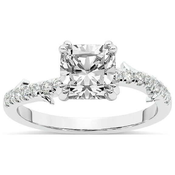 Cushion Shape 2 Carat IGI Certified Lab Grown Diamond Ring | 14K White Gold | Phoebe Twigs Diamond Ring | FG-VS1-VS2 Quality Friendly Diamonds