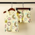 thumbnail image 3 of Gibobby Conjunto de sudadera para niña Conjuntos de ropa de verano para niños, conjuntos de ropa de dibujos animados para niñas pequeñas(Amarillo, 4-5 Años), 3 of 4
