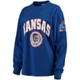 thumbnail image 2 of Women's Pressbox Royal Kansas Jayhawks Edith Long Sleeve Oversized Top, 2 of 3