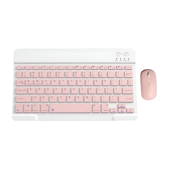 GJX 2026 New Bluetooth Keyboard&Mouse Portable Wireless Keyboard&Mouse for Android Pc Tablet for Office,Travel,Home,Laptop,Pink