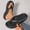 Black, variant on Women's Wide Size Thick Sole EVA Flip Flops, Non Slip Quick Dry Beach Pool Shower Slippers for Summer Black 36