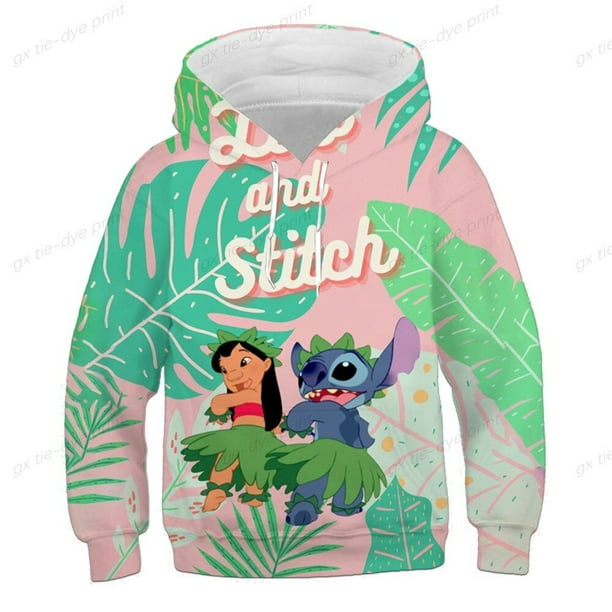 Ninos Ninas ninos Disney Stitch dibujos animados sudaderas con capucha Tops 3 14 anos ninos algodon manga larga sudadera ninos nino bebe ropa 110 zhangmengya CONDUJO Walmart en linea