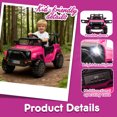 thumbnail image 2 of 12V Kids Ride On Toy, Ride on Truck w/Parent Remote Control, Electric Toddler Ride on Car for Kids w/ Reflective Stickers, Front Anti-Collision Bar Design, LED Headlights, Bluetooth, 3 Speeds(Orange), 2 of 7