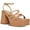 Tan, variant on Womens Barb Leather Ankle Strap Platform Heels