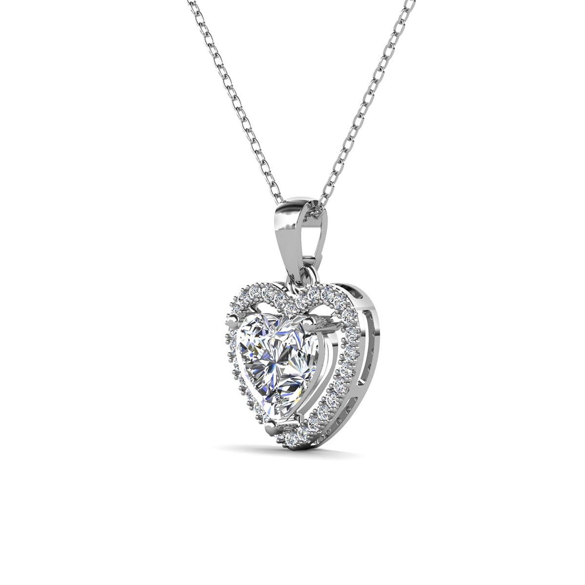 Cate & Chloe Amora 18K White Gold Heart Necklace photo 8
