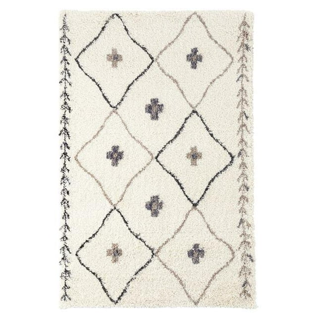 Amer Tapis DEN30203 2 x 3 Pi. Denver Tapis Shag Tissé Ivoire