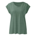 thumbnail image 4 of Womens Blouses Women Cap Sleeve Summer Casual V Neck Solid Color Casual Loose Fit Blouse Gn1 Lightweight Dressy Blouse Shirts L, 4 of 5