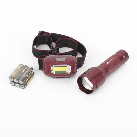 Ozark Trail 2-Pack LED 300 Lumen Flashlight and 200 Lumen Headlamp Combo