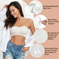 thumbnail image 3 of Strapless Bra for Women Non-Slip Silicone Wireless Bandeau Bras Seamless pads Bralette Tube Top Bra,Clear Bra Straps Included, 3 of 7