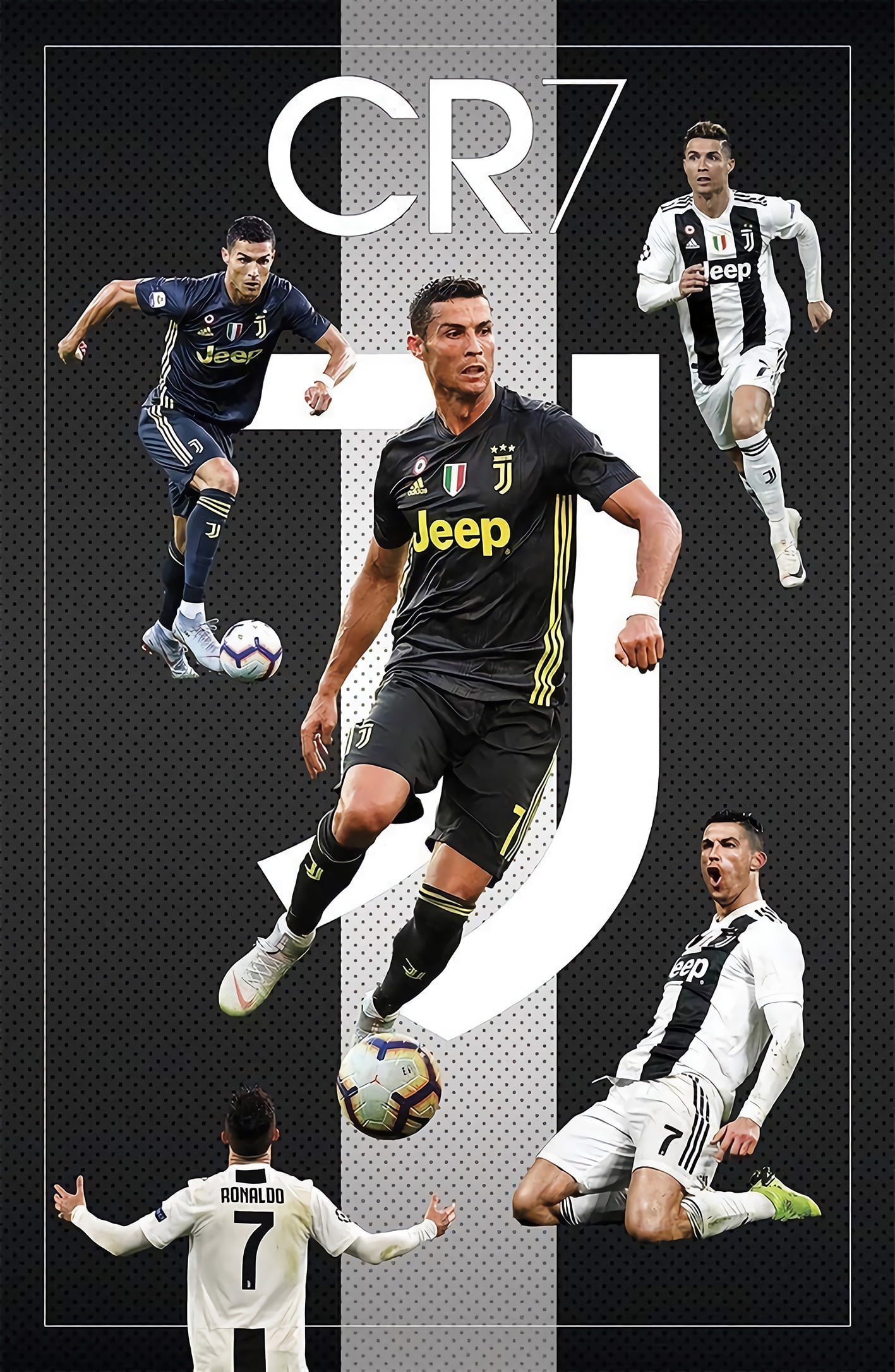CR7 Cristiano Ronaldo Juventus FC Sports Soccer Poster -poster Frameless  Gift 16x24Inch,40x60cm
