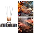 thumbnail image 4 of Brochetas de metal Soledad 5 piezas de acero inoxidable reutilizables con Bolsa de almacenamiento Azul, 4 of 10
