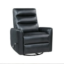 New Classic Furniture Takami Faux Leather Swivel Recliner in Black