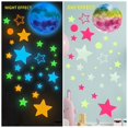 thumbnail image 2 of 1 Estrellas y luna que brillan en la oscuridad para techo, luna luminosa de 11 pulgadas, 1449 estrellas, 2 of 4
