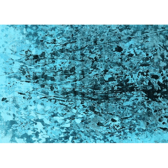 Ahgly Company Indoor Rectangle Oriental Light Blue Industrial Area Rugs, 5' x 7'