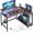 Rustic, variant on Chenshuoo 42-Inch L-Shaped Gaming Desk with Charging & LED, Rustic Brown | Charging 2AC+USB+Type-C, RGB LED 7 Colors/20 Modes, Reversible Storage Shelves, 3D Carbon Fiber, Headphone Hook, Small Space