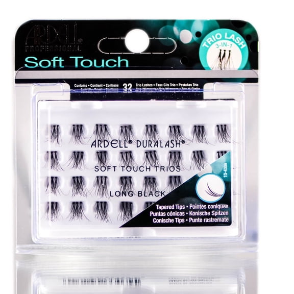Long Black , Ardell Soft Touch Tapered Tip Lashes , Hair Scalp Skin Body - Pack of 2 w/ SLEEK Teasing Comb
