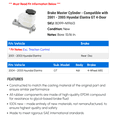 thumbnail image 2 of Brake Master Cylinder - Compatible with 2001 - 2005 Hyundai Elantra GT 4-Door - Dorman, 2 of 2