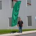 thumbnail image 2 of Vispronet - Premium Dark Green Solid Feather Flag Kit - 13ft Knitted Polyester Swooper Flag with High-Wind Pole Set, Cross Flag Base and Weight Bag - Dyed in The USA, 2 of 7