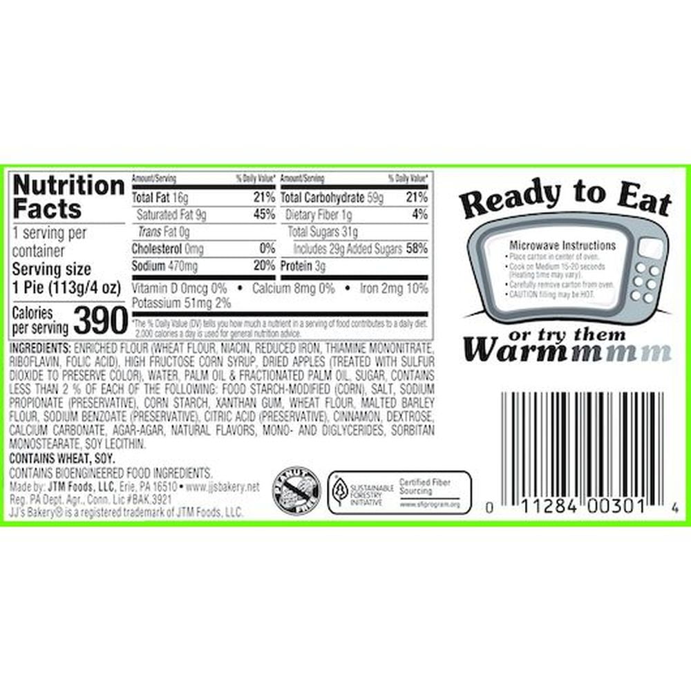 JJs Apple Pie Dessert, 4 Ounce -- 48 per Case.