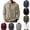 Khaki, variant on Afuyipoi T-Shirts for Men,Long Sleeve Button-Up Casual Cotton Linen Hooded Shirt Khaki 2XL