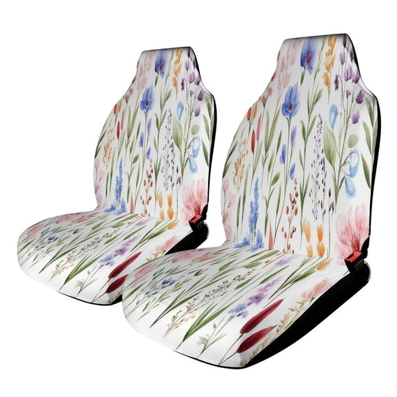 Watercolor Floral Bouquets Car Seat Covers,Universal Auto Front Seats Protector Fits for Car,SUV Sedan,Truck