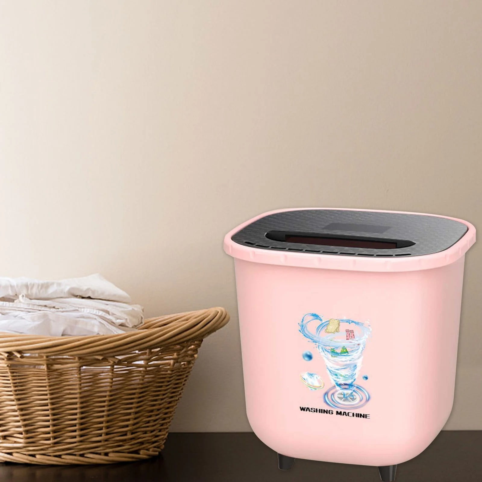 LAILLSH 2026 New Arrival Cleaning Products Portable Washing Machine For Clothes Laundry Bucket Washer For Camping RV Travel Compact