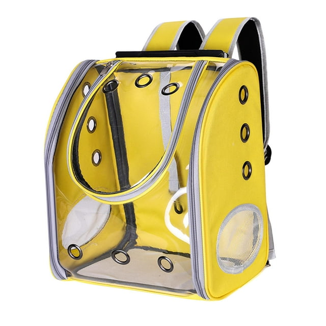 Deluxe Pet Carrier Cats Dogs Bubble Capsule Backpack Bag Handbag Yellow