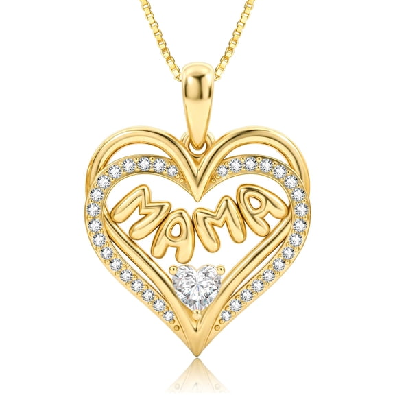 Mama Necklace for Women Mom Heart Pendant Jewelry Gifts