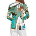 thumbnail image 4 of Phineas And Ferb Women’s Pajama Top 3D Digital Print Sleepwear Trendy Crewneck Pullovers Long Sleeve Shirts L, 4 of 8