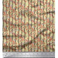 thumbnail image 1 of Soimoi Beige Rayon Fabric Branch & Red Berries Fruits Printed Craft Fabric by the Yard 56 Inch Wide, 1 of 3