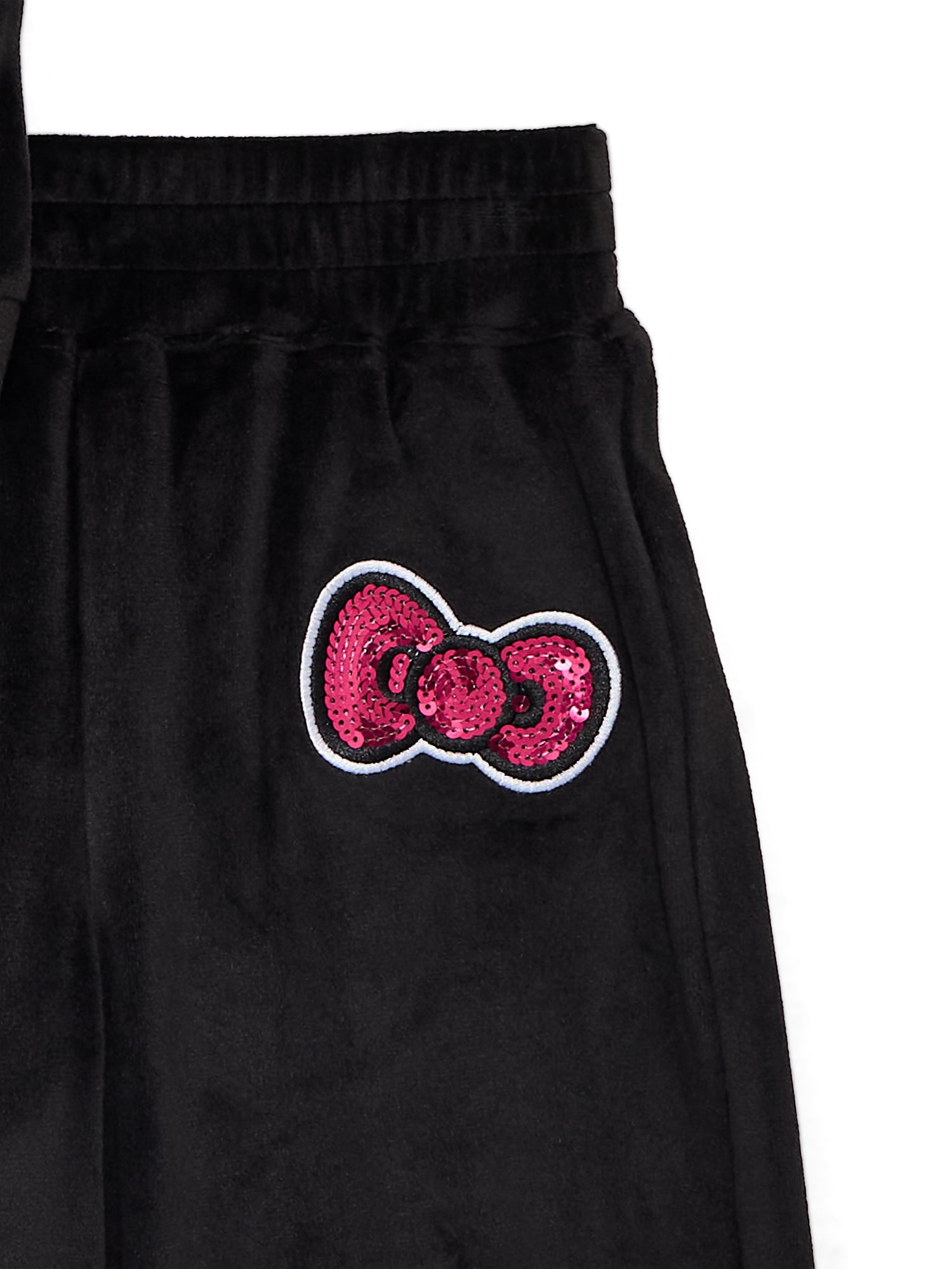 Hello Kitty Toddler Girls Sequin Graphic Velour Hoodie and Pants Set, Sizes 2T-5T