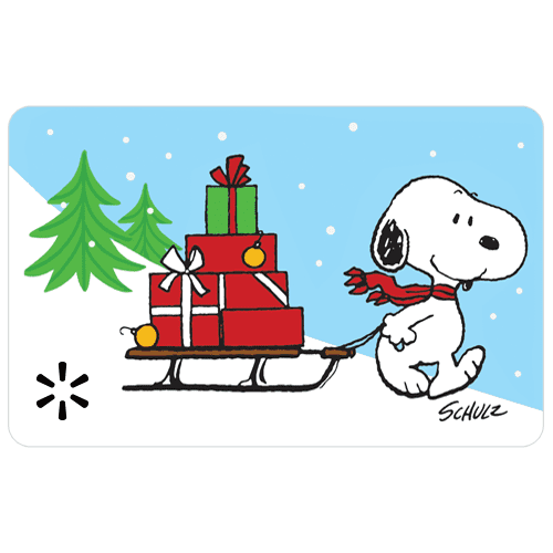 Snoopy Sleigh Walmart Gift Card Walmart Com