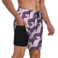 thumbnail image 3 of Picia Leopard Print pattern Mens Swim Trunks with Compression Liner Stretch Beach Shorts Quick Dry with Zipper Pockets No-Chafing Board Shorts-3X-Large, 3 of 9