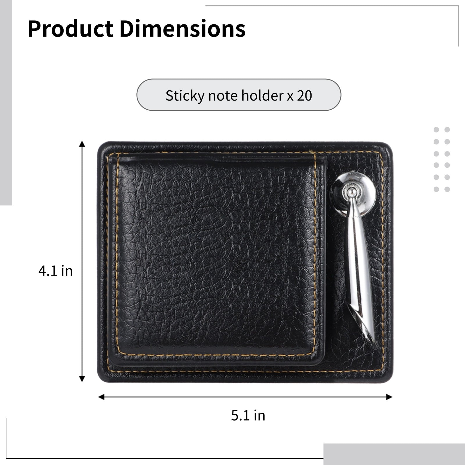 20-Pack Leather Sticky Note Holder Set -  Post Notes Pen Holder Gifts, Desktop Mini Business Card Holder for Home Office | Bulk Appreciation Gifts for Teachers, Nurses