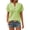 Green, variant on Women's Short Sleeve Jacquard Blouse,Elegant Diamond Textured V Neck Henley Top,Cute Button Detail Casual T-Shirt with Rolled Cuffs for Daily Office Wear