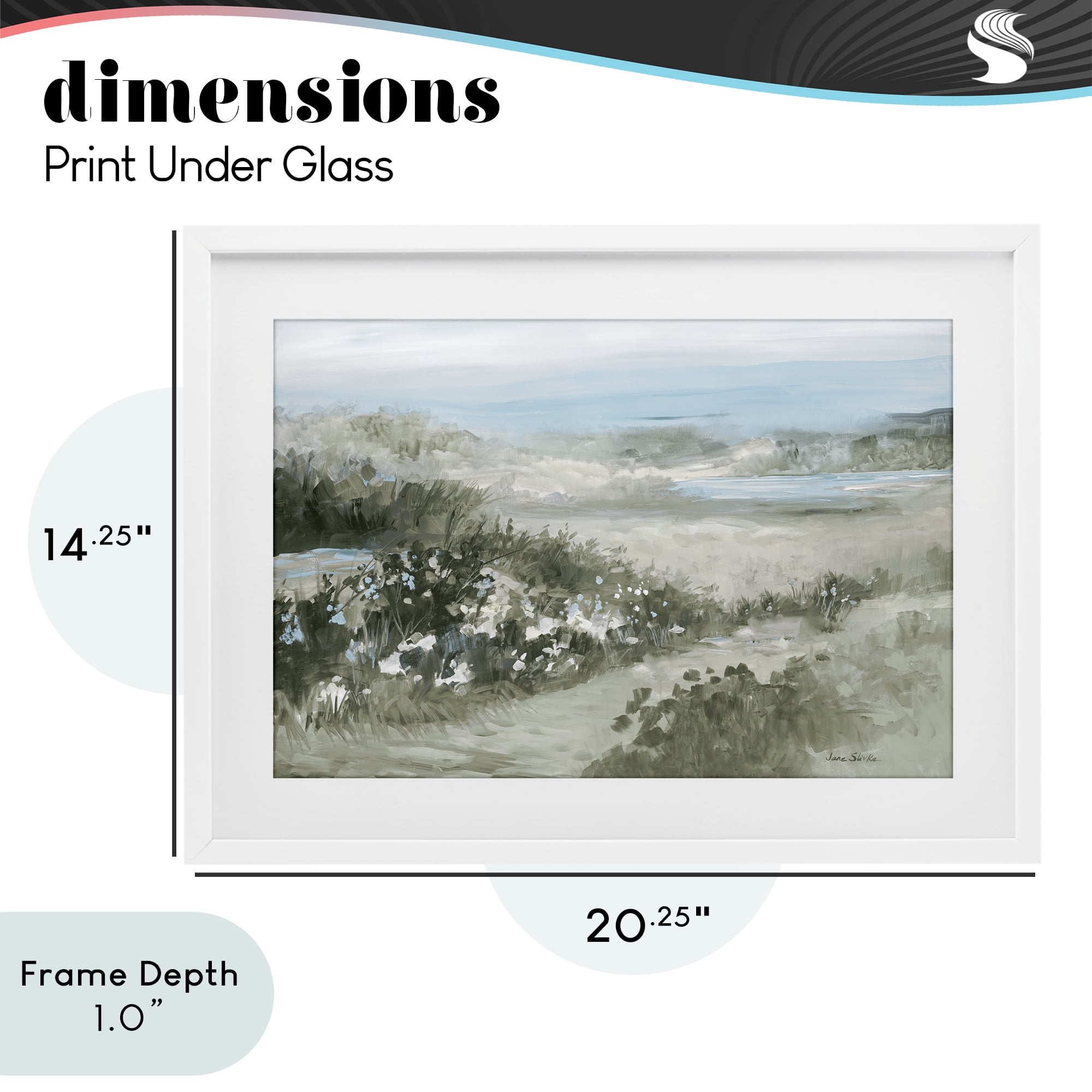Stupell Industries Neutral Quiet Composition Landscape White Framed Print Under Glass, design by Jane Slivka