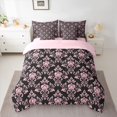 thumbnail image 2 of jejeloiu Gothic Damask Floral 7pcs Bedding Comforter Set,Bohemian Exotic Style Queen Bedding Sets,Pink Victorian Baroque Flower Queen Sheet Sets For Adult,Ultra Soft Home Decor Reversible, 2 of 8