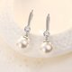 thumbnail image 3 of Pendientes colgantes de perlas reales de agua dulce blancas para mujer, pendientes de perlas con circonita cúbica, plata de ley 925, perlas cultivadas auténticas JM, 3 of 5