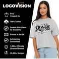 thumbnail image 4 of Yellowstone Train Station Yellowstone Women's Boxy Cropped T-Shirt Casual Graphic Tee, 4 of 6
