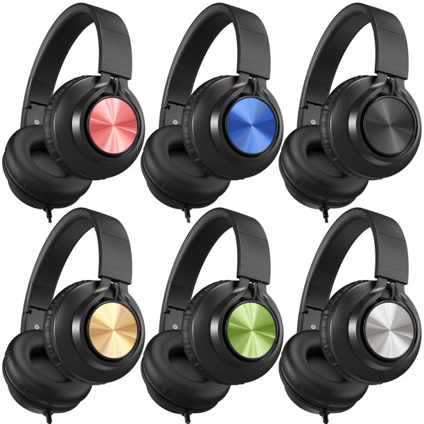 Auriculares AILIHEN A8 con cable, paquete de 6 unidades para niños y estudiantes con micrófono