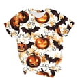 thumbnail image 4 of Plus Size Halloween Shirts for Women Short Sleeve Spooky Season Loose Fit Tops Cute Funny Comfort Pumpkin Graphic T Shirt, 4 of 5