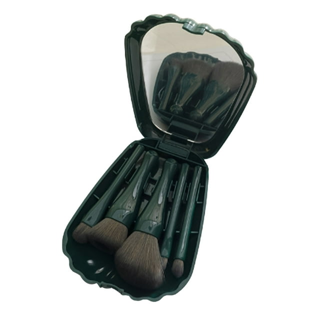 Travel Makeup Brush Set ,Small Makeup Brush Set ,5 Sizes Brush Mini Complete Function Cosmetic Brushes with Mirror Set