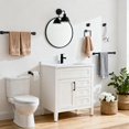 thumbnail image 2 of EcoSummer 10-Piece Matte Black Bathroom Hardware Set, Rust-Resistant Stainless Steel, Modern Towel Bar, Towel Rings, Toilet Paper Holder, Wall-Mounted Accessories for Home & Commercial Use, 2 of 8