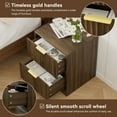 thumbnail image 6 of YouTrend Nightstand Set of 2 with 2 Drawers for Bedroom, Small End Table for Adults, Wooden Storage Cabinet for Living Room, Brown, 6 of 10