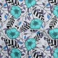 thumbnail image 1 of oneOone Viscose Chiffon Turquoise Blue Fabric Tropical Floral Sewing Craft Projects Fabric Prints By Yard 42 Inch Wide, 1 of 4